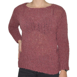 Sweter damski oversize wełna alpaka bordowy