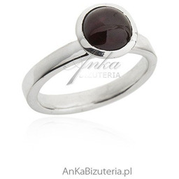 ankabizuteria.pl Biżuteria srebrna - pierścionek z granatem naturalny