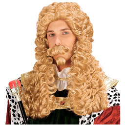 Peruka Le Roi z wąsami i kozią bródką
