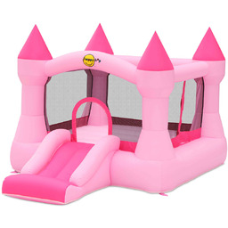 Dmuchany ZAMEK PINK duży trampolina HappyHop dmuchawa