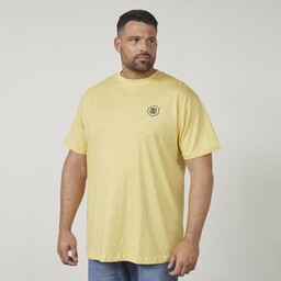 Duża Koszulka Męska T-shirt z Nadrukiem Żółty NORTH