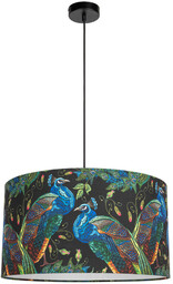 Lampa Wisząca Paon 1xE27 Max.60W Czarny Metal/Czarny Kabel