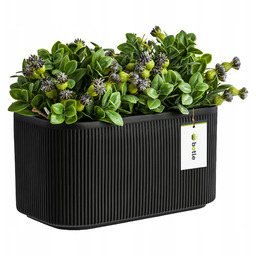 Doniczka osłonka ceramiczna Czarna 25,5 cm H13,5 cm