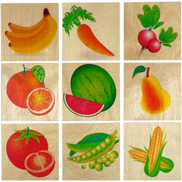 Hess 14927 drewniana 32 sztuki owoce/warzywa pamiątka