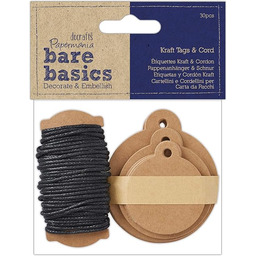 Etykiety Kraft i sznurek (30 szt.)