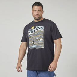 Duża Koszulka Męska T-shirt z Nadrukiem Czarny NORTH