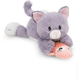 NICI Pluszowy kot z rybką 30 cm szary