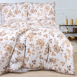 Darymex Pościel jersey 160x200 Kwiaty biała beżowa 2201