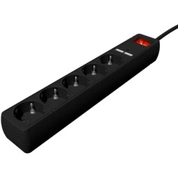GEMBIRD LISTWA ZASILAJĄCA, PRZECIWPRZEPIĘCIOWA 5XSCHUKO + 2X USB,
