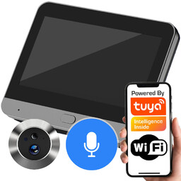 Inteligentny Wizjer Dwustronne Audio Srebrny 3Mpx Ekran 4.3"