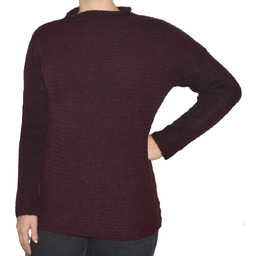 Sweter damski wełna modal bawełna bordowy