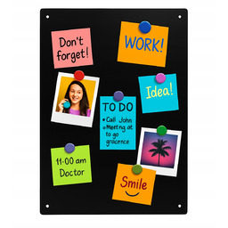 Tablica Magnetyczna Na Magnesy Notatki Zapiski Metalowa Czarna