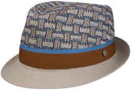 Kapelusz Tekstylny Benita Trilby by Lierys, beżowo-niebieski, cm
