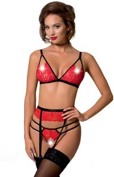 Komplet bielizny - SALOME SET red XXL/XXXL