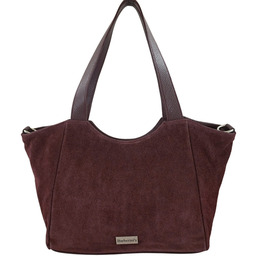 Torebka damska zamszowa typu worek - Bordowa