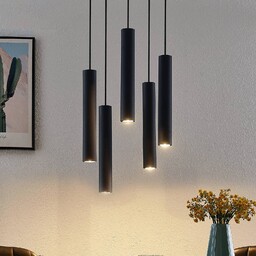 Lampa wisząca Lindby Sanad, Ø 40 cm, 5-punktowa,