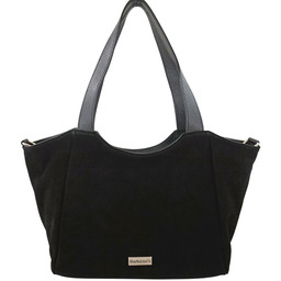 Torebka damska zamszowa typu worek - Czarna