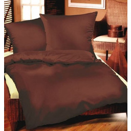 Pościel bawełniana 140x200 brązowa Jednobarwna