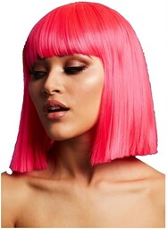 Smiffys Fever Lola Wig, Neon Pink