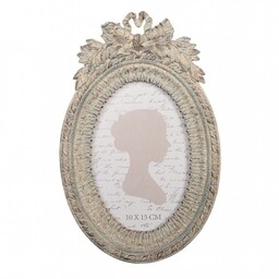 Owalna Ramka w Stylu Prowansalskim Beżowa D Clayre