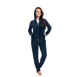 Luna Dres damski 309 indygo 3XL welurowy rozpinany