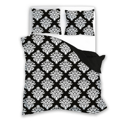 Faro Pościel bawełniana 180x200 Glamour 007 czarna biała