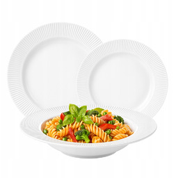 Zestaw obiadowy ryflowane talerze dla 6 osób 18el