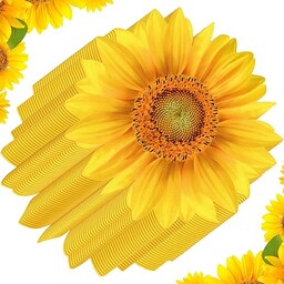 Podkładki pod talerze ze słonecznikiem, prostokątne, letnie, papierowe,