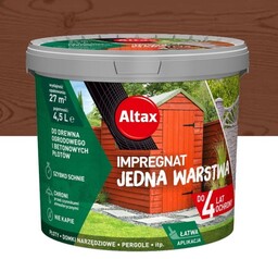 ALTAX Impregnat Jedna Warstwa 4,5L kasztan do drewna