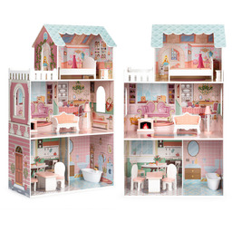 Duży Domek Dla Lalek Barbie Z Kompletem Mebelków