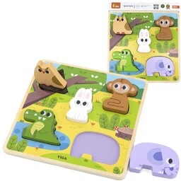 Viga Toys VIGA Drewniana Układanka Puzzle Zwierzątka Las