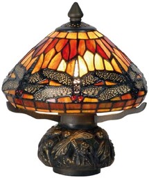 Clayre&Eef Lampa stołowa tiffany Libella, multikolor, salon /