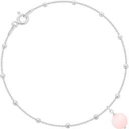MYNESS Bransoletka srebrna z kwarcem różowym