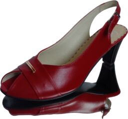 BnW Skórzane czerwone sandały Gregors na zwykłą stopę