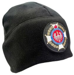 Czapka polarowa Ochotniczej Straży Pożarnej z emblematem -