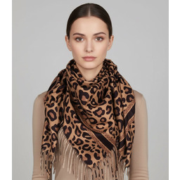 Modna chusta szalik w panterkę elegancki szal