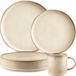 Serwis Obiadowy Porcelana Retro Evia Komplet Zestaw 24