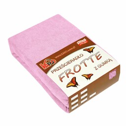 KARO Prześcieradło frotte z gumką 160x200 różowe jasne