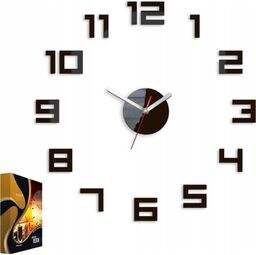 Zegar ścienny w stylu nowoczesnym akrylowy digit wenge