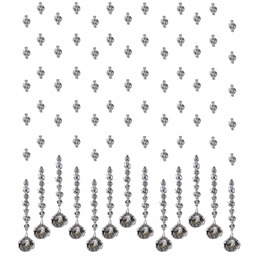 Firana Ząbki kryształki koraliki 120 cm