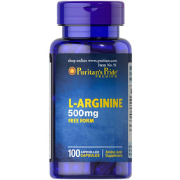 L-Arginina 500 mg, Puritans Pride, 100 kapsułek