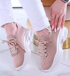 Wsuwane buty sportowe na platformie khaki