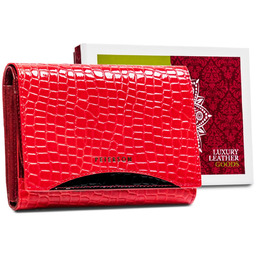 Stylowy portfel damski z lakierowanej skóry naturalnej RFID