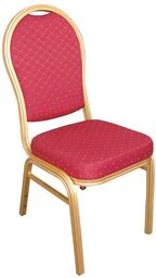 Bolero Krzesło sztaplowane z aluminiową ramą, czerwone (4