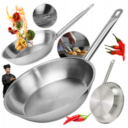 Patelnia Gastronomiczna 28cm Ze Stali Nierdzewnej Powłoka Nieprzywierająca