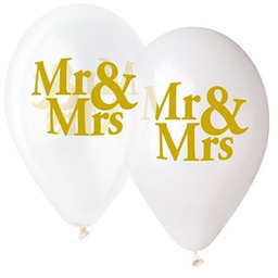 Balony lateksowe z nadrukiem weselnym Mr&Mrs - 33