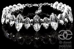 Kryształy Ślubne Piękna Bransoletka Crystal Srebro