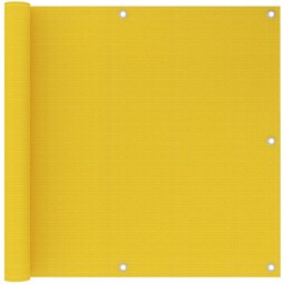 vidaXL Parawan balkonowy, żółty, 90x300 cm, HDPE