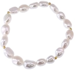 CRISTA GOLD Bransoletka białe naturalne perły nieregularne