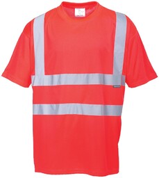 S478 - T-shirt ostrzegawczy - czerwony M